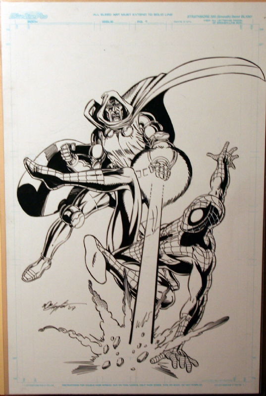 Spider Man And Doctor Doom In John Campbells Layton Bob Comic Art Gallery Room 